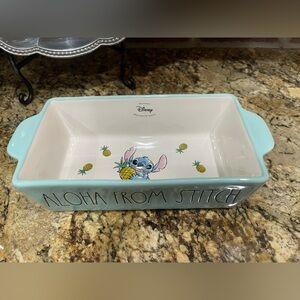 Rae Dunn Disney ALOHA FROM STITCH tiffany blue baking dish - brand new